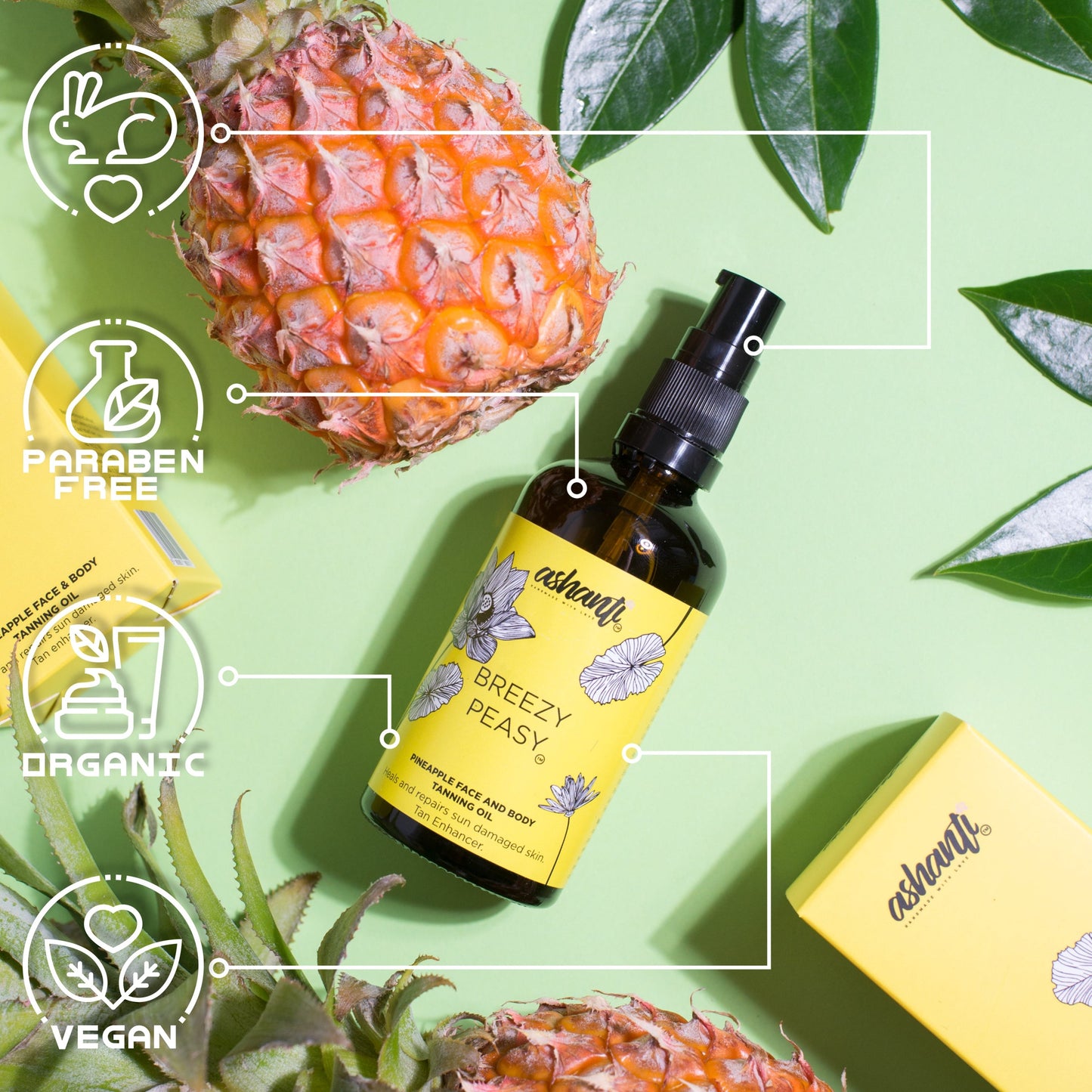 BREEZY PEASY! - PINEAPPLE FACE AND BODY TANNING OIL