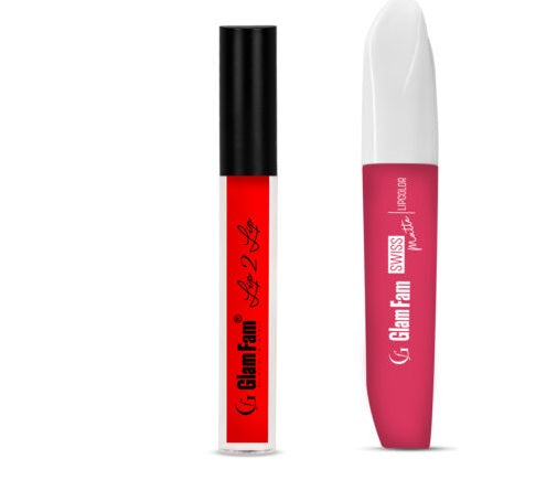 Glamfam Lip2Lip Lip Color & Swiss Matte Lipcolor Combo (Pack of 2)