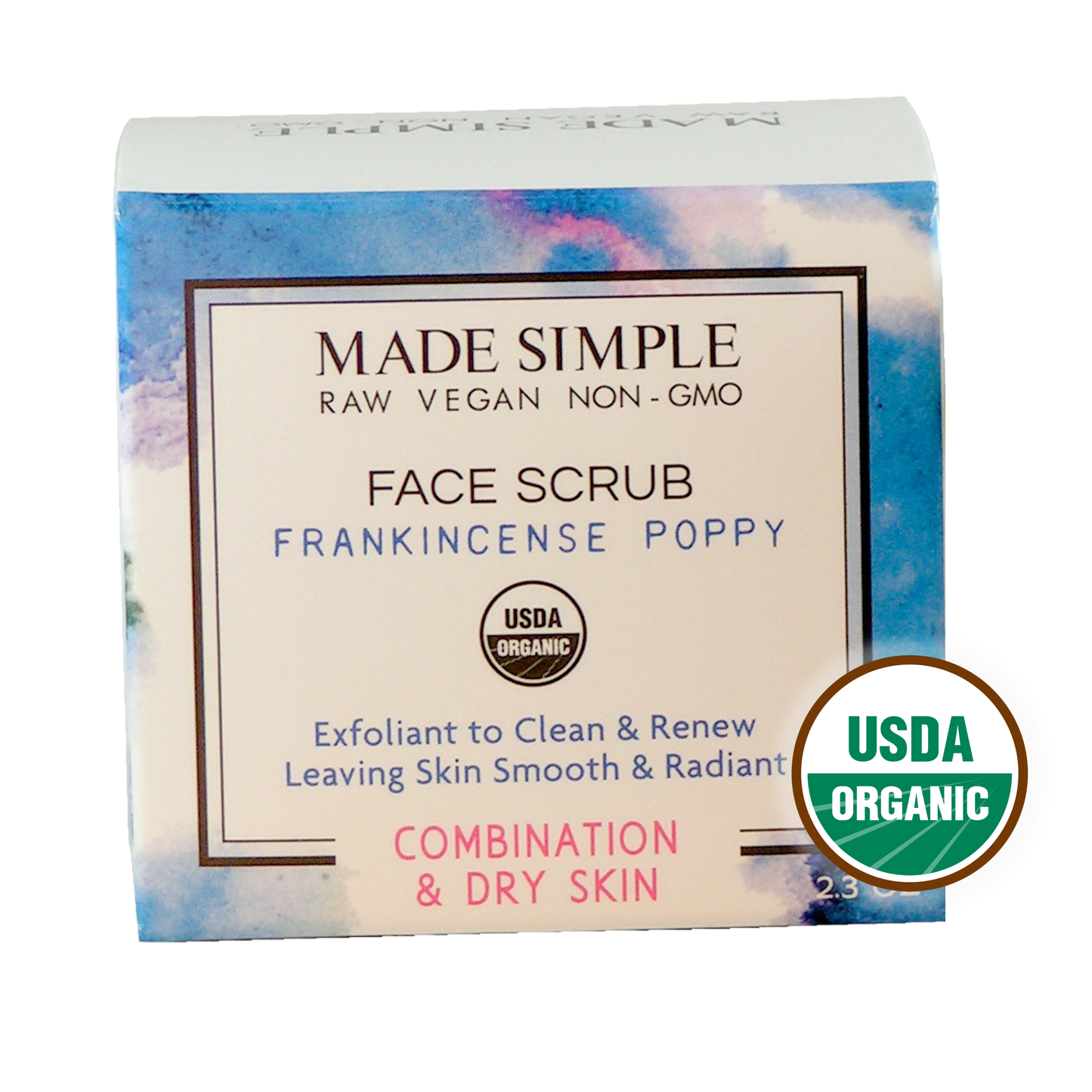 Frankincense Poppy Face Scrub - Certified Organic & Vegan