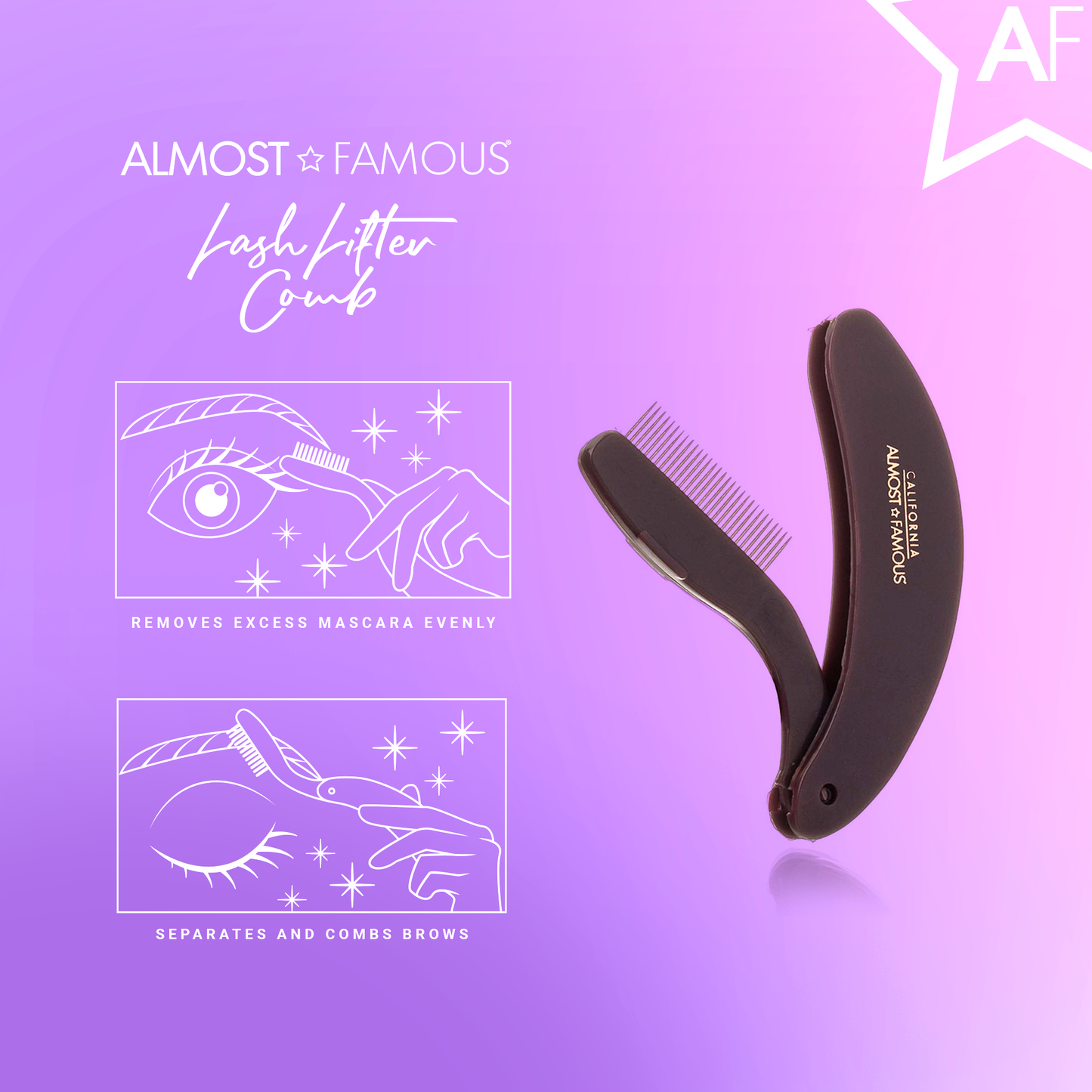 Almost Famous Defining Eyelash Comb - Purple-Black