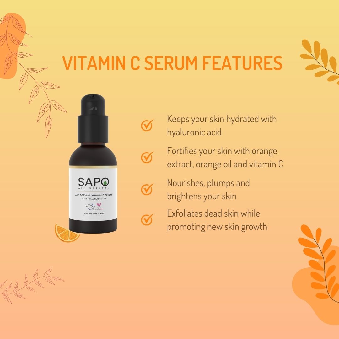 Sapo All Natural Vitamin C Serum with Hyaluronic Acid & Chamomile –