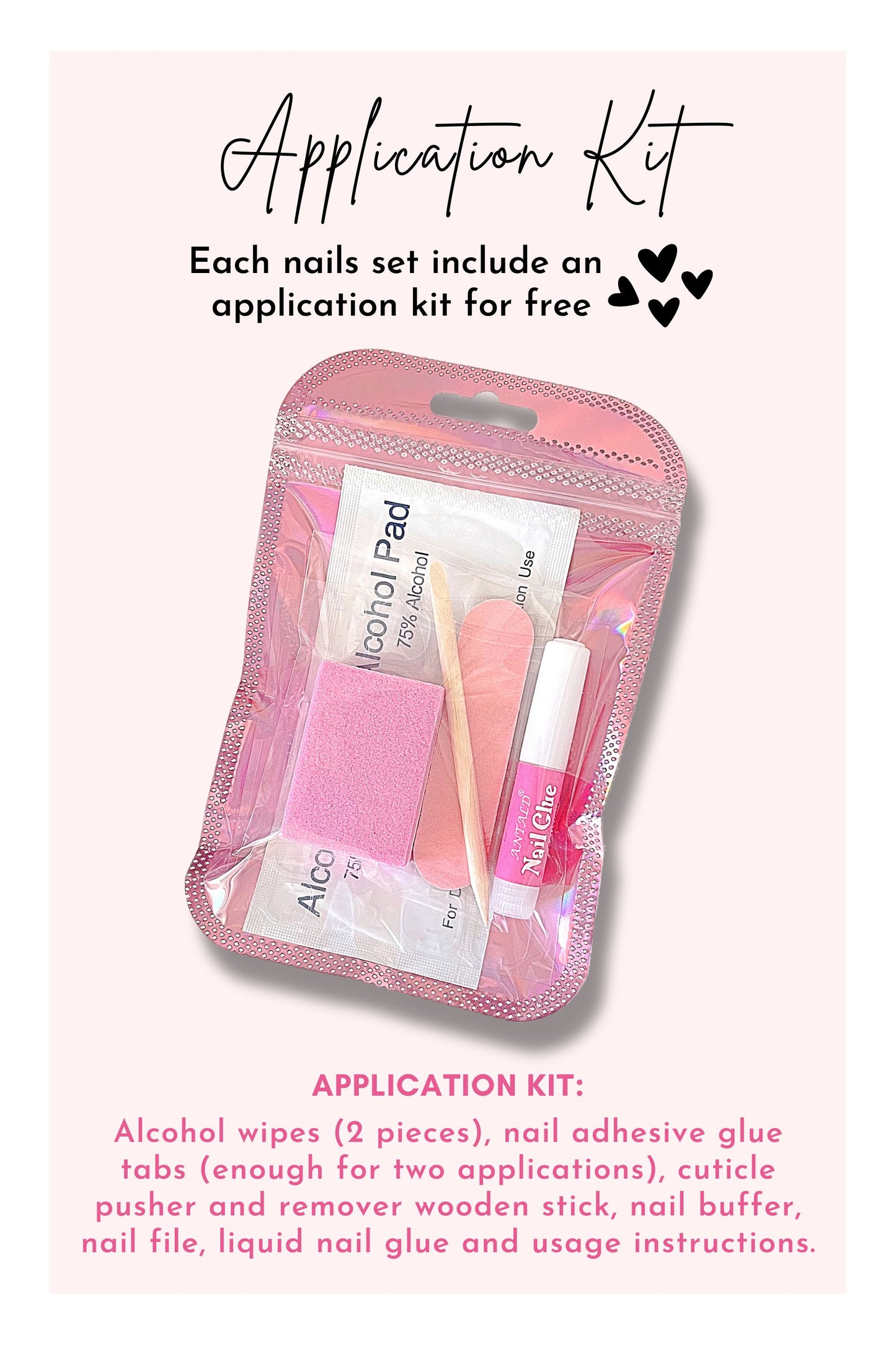 “Pink Sparkles” Press On Nails Set