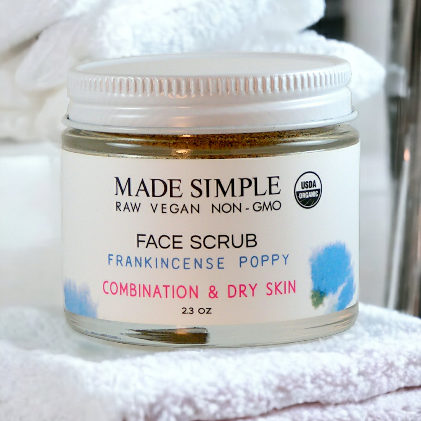 Frankincense Poppy Face Scrub - Certified Organic & Vegan