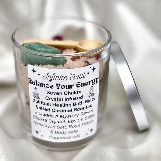 Balance Your Energy: Seven Chakra Crystal Infused Bath Salts - Seven