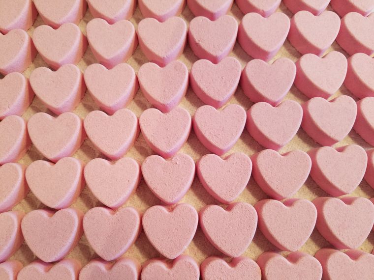 Blush Bath Bomb Hearts, Blush Baby Shower Favors