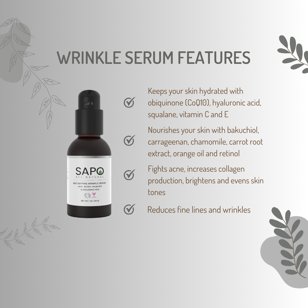 Sapo All-Natural Wrinkle Serum with Carrot Root & Retinyl Palmitate -