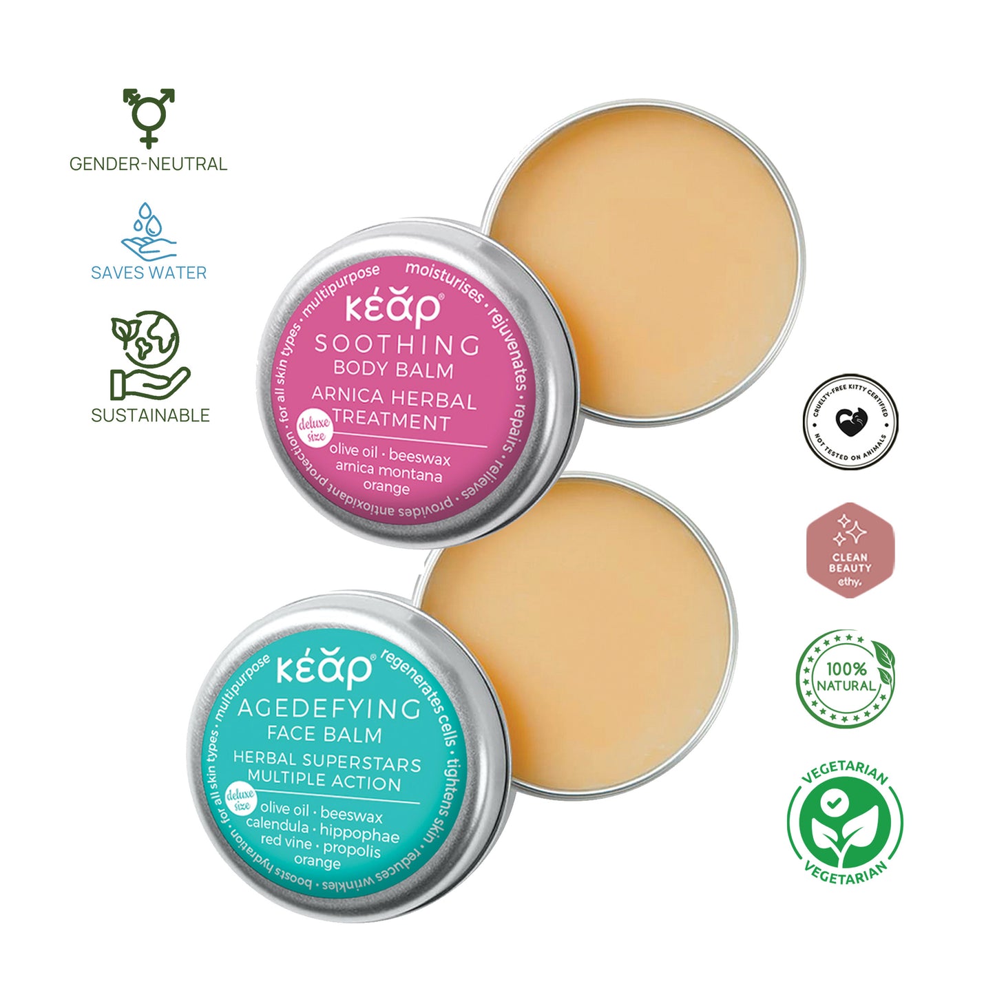 Kear Mini Balm Collection: Travel-Sized Skincare Bliss, Pack Of Four