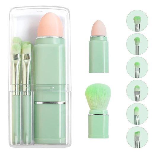 Makeup Brush - 8 in 1 Portable Blending Concealer Brush, Angled Brush,