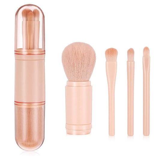 Makeup Brush Set, 4 In 1 Portable Travel Blending Powder Foundation