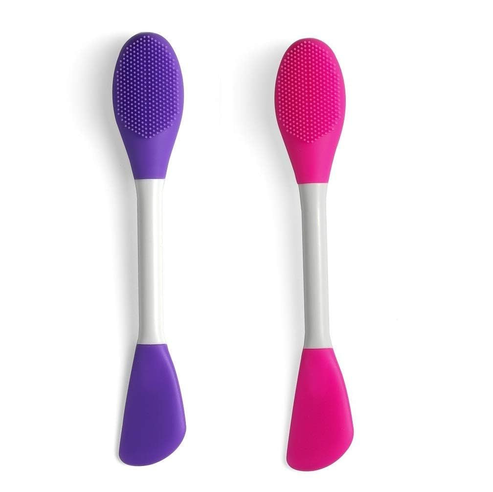 Silicone Brushes,Double-Ended Silicone Face Mask Brush,Facial