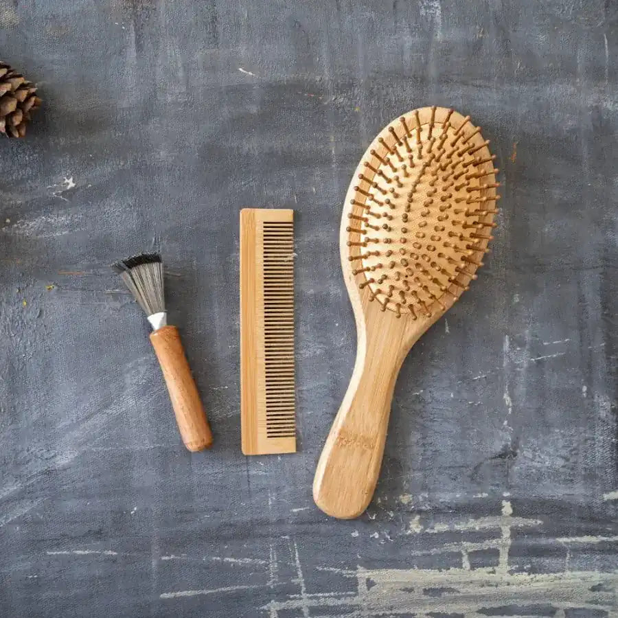 Bamboo Hair Brush Set