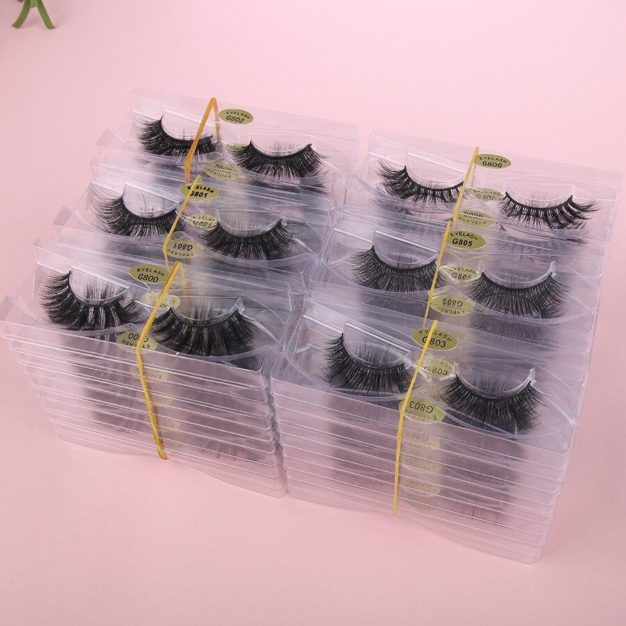 10/20/30/40/50 Pairs Wholesale Natural False Eyelashes Long 3d Mink