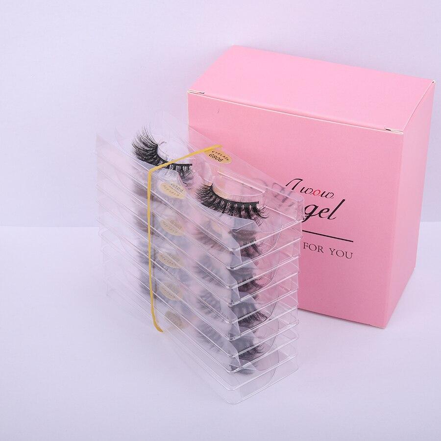 10/20/30/40/50 Pairs Wholesale Natural False Eyelashes Long 3d Mink