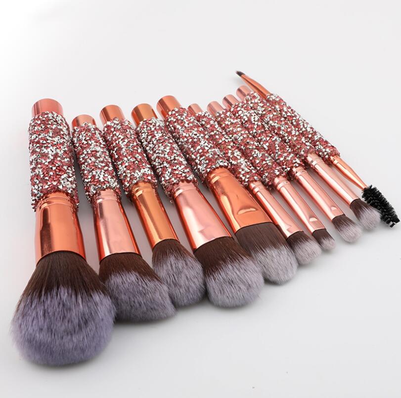 10Pcs/Set Diamond Makeup Brushes Kit Women Make Up Tool Blending