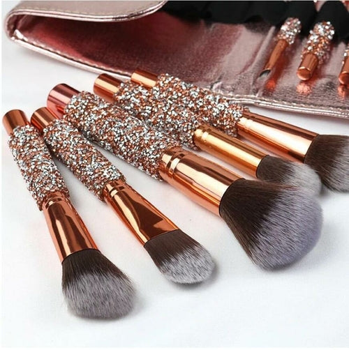 10Pcs/Set Diamond Makeup Brushes Kit Women Make Up Tool Blending