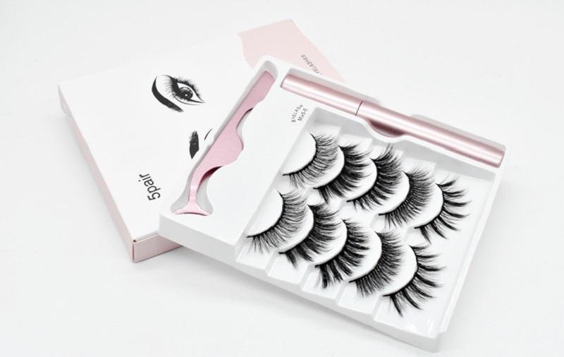 5 pairs magnetic false eyelashes eyeliner set magnetic eyeliner +