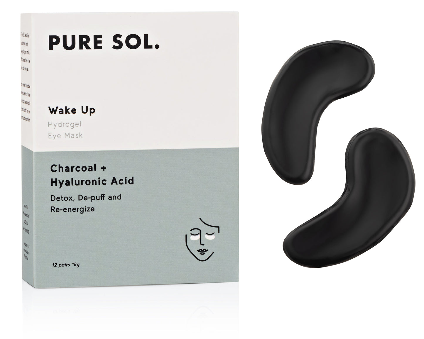 Wake Up Hydrogel Eye Mask Charcoal  + Hyaluronic Acid